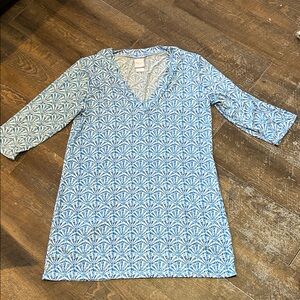 Stella Parker UPF 50 Golf/ Tennis Women’s Sun Dress 3/4  Sleeve XL Blue seashell